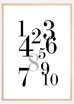 1-10 - Sort/grå Plakat (30x40 cm)