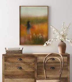 A Girl And Bear Grass Plakat (21x29.7 cm (A4))