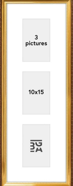 Abisko Collageramme I Guld - 3 Billeder (10x15 cm)