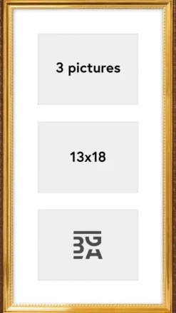 Abisko Collageramme IX Guld - 3 Billeder (13x18 cm)