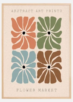 Abstract Art Flowers Plakat (21x29.7 cm (A4))