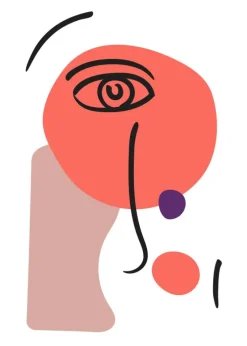 Abstract Face - Red I Plakat (21x29.7 cm (A4))