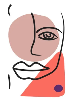 Abstract Face - Red II Plakat (21x29.7 cm (A4))