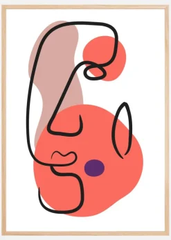 Abstract Face - Red III Plakat (21x29.7 cm (A4))