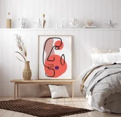 Abstract Face - Red III Plakat (21x29.7 cm (A4))