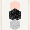 Abstract Hexagons Plakat (21x29.7 cm (A4))