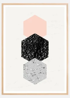 Abstract Hexagons Plakat (21x29.7 cm (A4))