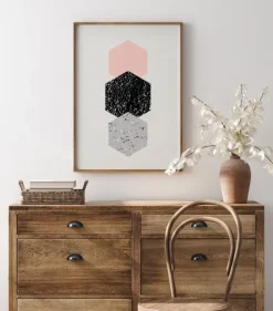 Abstract Hexagons Plakat (21x29.7 cm (A4))