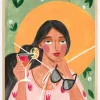 Abstract Modern Bohemian Woman with Cocktail Plakat (21x29.7 cm (A4))