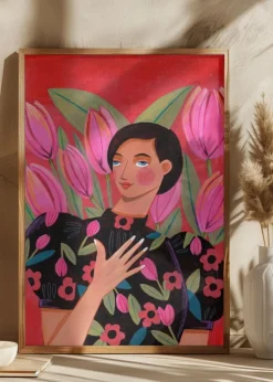 Abstract Modern Woman Portrait Plakat (21x29.7 cm (A4))