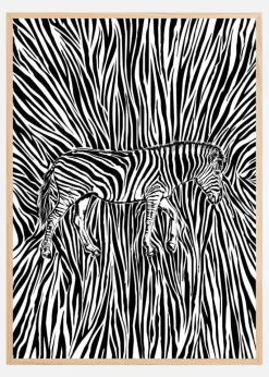African Zebra striped camouflage Plakat (21x29.7 cm (A4))