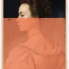 Altered Portrait of Woman Orange Modern Art Plakat (21x29.7 cm (A4))