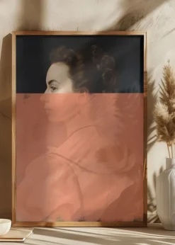 Altered Portrait of Woman Orange Modern Art Plakat (21x29.7 cm (A4))