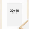 Aluminiumramme Messing 30x40 cm - Passepartout Hvid 18x27 cm