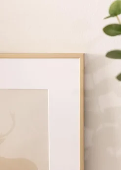 Aluminiumramme Messing 50x70 cm - Passepartout Hvid 40x61 cm