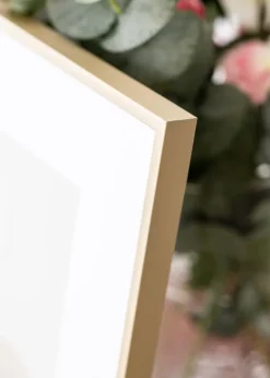 Aluminiumsramme Messing 30x40 cm - Passepartout Hvid 8x12 inches