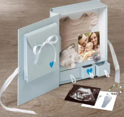 Baby Animal Gavebokse Blå 27x24 cm