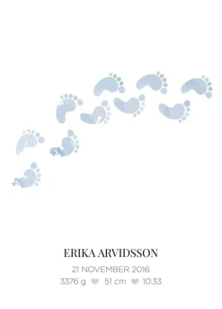 Baby Footprint - Blue (21x29,7 cm (A4))