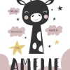 Baby giraffe - Pink (21x29,7 cm (A4))