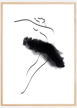 Ballerina Thin Lines Plakat (21x29.7 cm (A4))