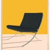 Barcelona Chair By Mies Van Der Rohe Plakat (21x29.7 cm (A4))