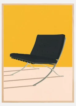 Barcelona Chair By Mies Van Der Rohe Plakat (21x29.7 cm (A4))