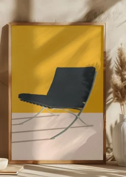 Barcelona Chair By Mies Van Der Rohe Plakat (21x29.7 cm (A4))