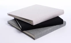 Base Line Canvas Sort 26x25 cm (40 Hvide Sider / 20 Ark)