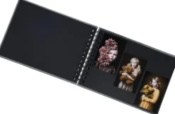 Base Line Canvas Wire-O Sort 23x17 cm (40 Sorte sider / 20 Ark)