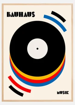 Bauhaus Musik Retro Illustration Plakat (21x29.7 cm (A4))