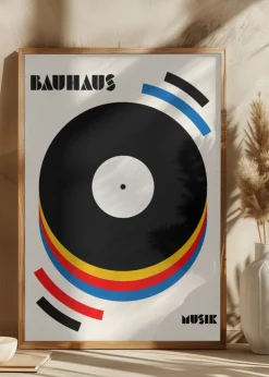 Bauhaus Musik Retro Illustration Plakat (21x29.7 cm (A4))