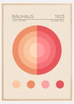 Bauhaus Pembe Daire Plakat (21x29.7 cm (A4))