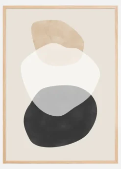 Beige Boho Shapes Artwork Plakat (21x29.7 cm (A4))