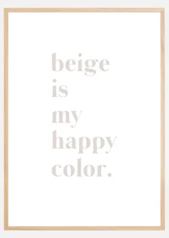 Beige is my happy color Plakat (21x29.7 cm (A4))