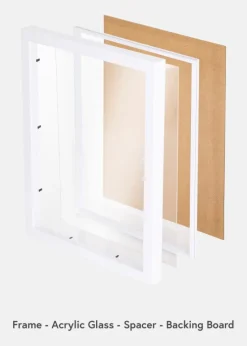 BGA Kasseramme Hvid 40x60 cm - Passepartout Hvid 32,9x48,3 cm