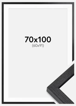 BGA Kasseramme Sort 70x100 cm - Passepartout Hvid 61x92 cm