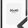 BGA Kasseramme Sort 30x40 cm - Passepartout Hvid 20x28 cm