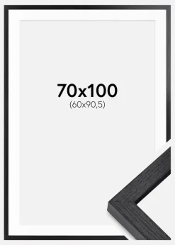BGA Kasseramme Sort 70x100 cm - Passepartout Hvid 61x91,5 cm