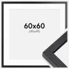 BGA Kasseramme Sort 60x60 cm - Passepartout Hvid 50x50 cm