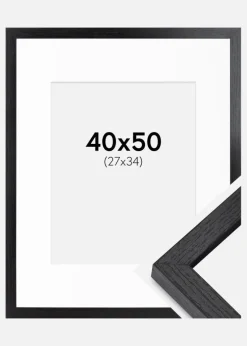 BGA Kasseramme Sort 40x50 cm - Passepartout Hvid 28x35 cm