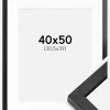 BGA Kasseramme Sort 40x50 cm - Passepartout Hvid 31,5x40 cm