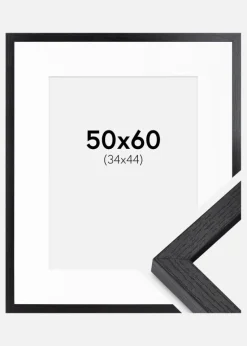 BGA Kasseramme Sort 50x60 cm - Passepartout Hvid 35x45 cm