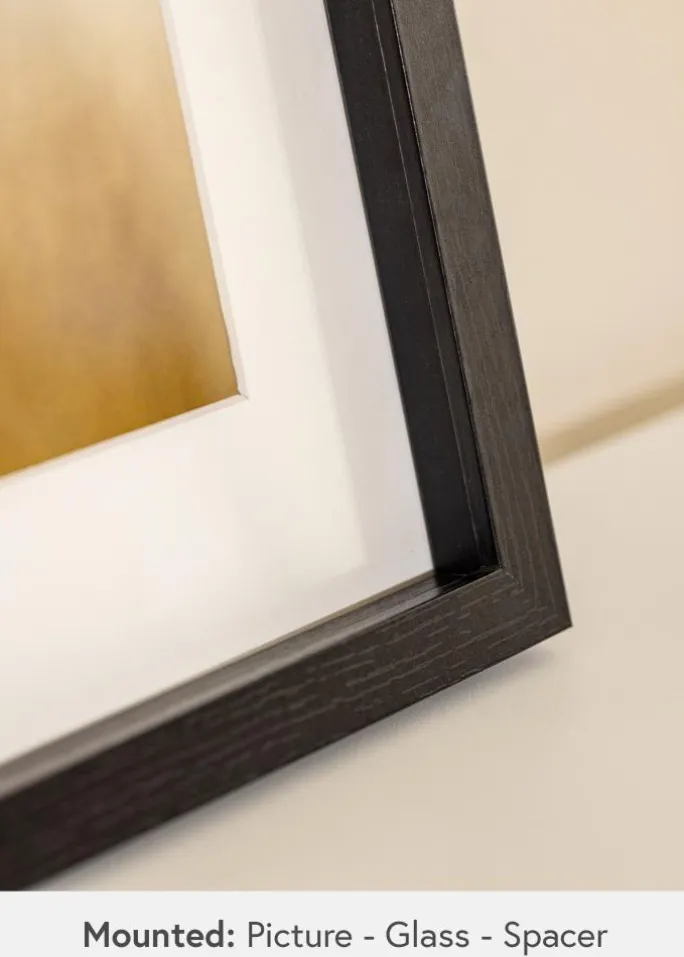 BGA Kasseramme Sort 60x80 cm - Passepartout Hvid 52x72 cm