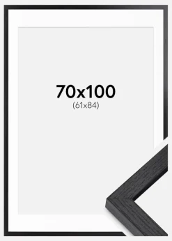 BGA Kasseramme Sort 70x100 cm - Passepartout Hvid 62x85 cm