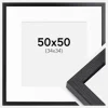 BGA Kasseramme Sort 50x50 cm - Passepartout Hvid 35x35 cm