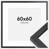 BGA Kasseramme Sort 60x60 cm - Passepartout Hvid 45x45 cm