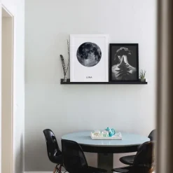 Billedhylde Sort 130 cm