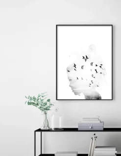 Bird Head B&W Plakat (50x70 cm)