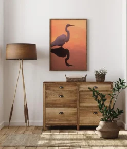 Bird In Orange Water Plakat (21x29.7 cm (A4))