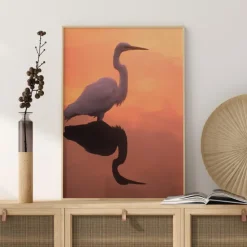Bird In Orange Water Plakat (21x29.7 cm (A4))